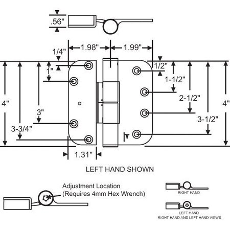 Strybuc HINGE ADJUSTABLE SET LH 857-10420